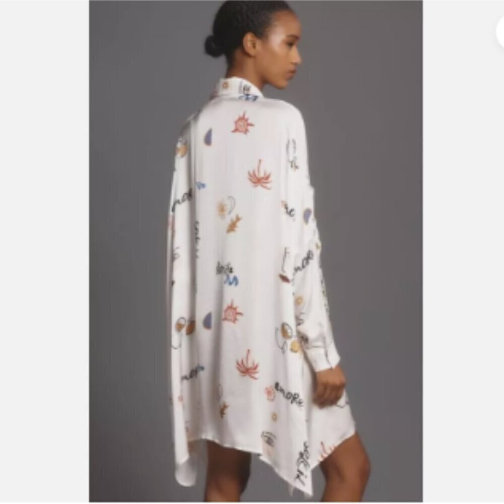 COREY LYNN CALTER | Long-Sleeve Printed Mini Shirt Dress from Anthropologie NWT - Picture 3 of 12
